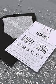 Eat Drink And Be Married Modern Glamourous Wedding Invitation Black White Silv Wedding Invitations Glamorous Wedding Invitations Black Wedding Invitations
