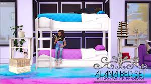 When a child needs to get out of his bed quickly, such as needing to go the bathroom in the middle of the night, the bunk bed stairs might not be the fastest route. The Sims 4 Dreamcatchersims4 Alana Bed Set Bunk Bed Frame No Footprint Mattress Buy Mode Kids Room Sims 4 Bedroom 4 Bunk Beds Sims 4 Beds