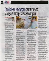 Tugasan ini bertujuan untuk mengurangkan beban kewangan pelajar terutama. Pendidikan Kewangan Bantu Rakyat Malaysia Hadapi Krisis Kewangan Universiti Putra Malaysia