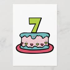 Birthday cakes tmnt cake is pletely edible and hand. 7 Year Old Cake Birthday Cards Zazzle