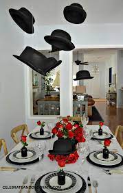 Hats Off To You A Celebratory Tablescape Celebrate Decorate Mens Birthday Party Party Hats Party Decorations