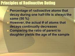 Radiometric dating works by measuring how much a radioactive material has decayed, and using its known decay rate to calculate when the once the material solidifies the decay product will thereafter be fixed in place with the radioactive material. Absolute Dating Using Radioactivity Ppt Video Online Download