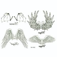 Les endroits les plus communs pour obtenir des tatouages ange sont les avant bras poitrine abdomen dos en particulier pour les ailes des anges. Autocollants De Tatouages Temporaires Ailes D Ange Pour Hommes Et Femmes Tatouage Au Henne Etanche Pour Le Dos Et Les Bras Aliexpress