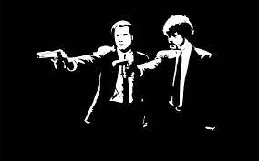 Black And White Pulp Fiction Samuel L Jackson John Travolta Black Background 4000x2500 Art Monochrome Hd Art Black And Whit Pulp Fiction Pulp Fiction Art Art
