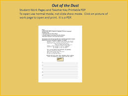 out of the dust by karen hesse ppt download