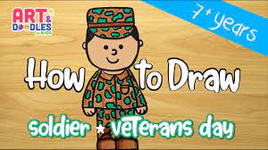 Veterans day in vintage style. How To Draw A Soldier For Veterans Day Youtube