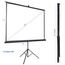 Buy the best foldable projection screen on sale at projectorscreen.com. Vivo 100 Portable Projector Screen 4 3 Projection Pull Up Foldable Stand Tripod Walmart Com Walmart Com