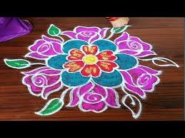 Simple Rose Rangoli Design For Beginners With 5dots Made Easy To Draw For Everyone Youtub Rangoli Designs Colorful Rangoli Designs Rangoli Designs With Dots