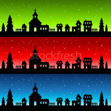 Silhouette christmas villages silhouette of christmas villages on colorful backgrounds. Silhouette Christmas Village Vector Illustration C Mictoon 2707529 Stockfresh