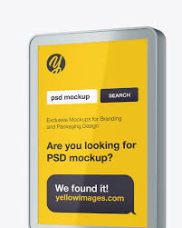 This iphone psd mockup has the clean. Metallic Citylight Billboard Mockup Half Side View In Indoor Advertising Mockups On Yellow Images Object Mockups