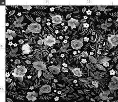 Belle epoque inspired floral wedding dress in embroidered tulle over silk satin, an edwardian downton style vintage look couture bespoke this pattern, like all my patterns, is taken from an authentic historical source, in this case a. Vintage Floral Black And White Floral Pr Spoonflower