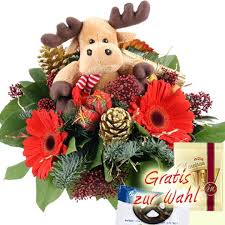 Weihnachts Elch Blumenstrauss Olson Mit Gratis Vase Online Verschicken Mit Blumenfee De Dem Blumenversand Die winterlichen arrangements mit weihnachtsstern, christrosen oder anderen beliebten weihnachtsblumen bringen etwas farbe in das.