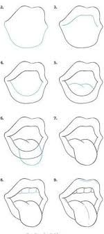 How To Draw Lips With Tongue Sticking Out Step By Step Diy Tutorial Sketch On White Background Easy In 2020 Drawing Tutorial Easy Cool Easy Drawings Trippy Painting