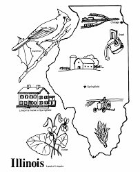 Find the names of interesting places in the word search, answer trivia, even color the state's flag—lots of great learning packed into one page! Road Trip Illinois State Outline Coloring Page Coloring Pages State Outline United States Map
