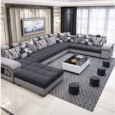 This living room furniture style offers versatile modular design, a plus if you enjoy rearranging your decor. Modern Black Designer U Shaped Sofa Set Living Room Rs 9000 Unit Id 21292847773