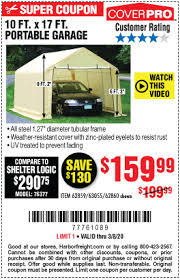 Coverpro 10 Ft X 17 Ft Portable Garage For 159 99 In 2020 Portable Garage Harbor Freight Tools Blowout Sale