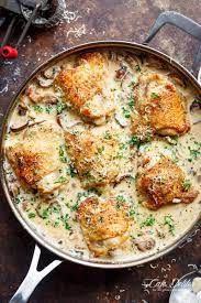 A Thick And Lightened Up Creamy Parmesan Herb Chicken Mushroom Is Your New Favourite Dinner Recipe With No Hea Favorite Recipes Dinner Recipes Cooking Recipes