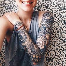 Upper sleeve decorated with wonderful butterfly and feminine cherry blossom tattoo. 25 Beautiful Tattoo Sleeve Ideas For Women Mom S Got The Stuff