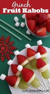 Christmas party food xmas food christmas appetizers christmas cooking christmas fruit ideas christmas foods winter christmas holiday parties christmas veggie tray. 42 Ideas For Fruit Appetizers Christmas Grinch Kabobs Grinch Fruit Kabobs Fruit Kabobs Fruit Kabobs Kids