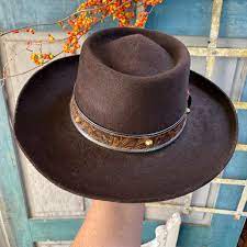 100 Brown Wool Gambler Hat Size 7 1 8 In 2021 Black Wool Hat Felt Cowboy Hats Western Boots Women