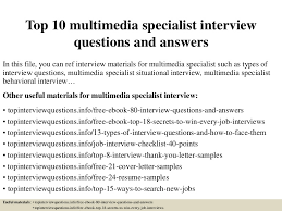 Top 10 Multimedia Specialist Interview Questions And Answers