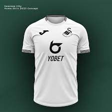 Featuring a sublimated wave design on the shirt and sleeves, paying homage to the city's coastline, the home kit also includes black shorts. Swansea City 20 21 Home And Away Kit Concepts Conceptfootball