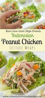 indonesian peanut chicken lettuce wraps keto low carb recipe lettuce wrap recipes clean eating recipes peanut chicken