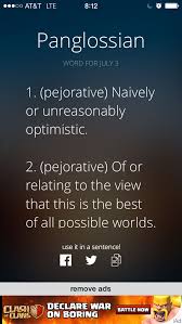 Quote When My Master Adopted The Panglossian View Of The Universe I Used No Arguments That Might Cloud His Serenity The Belov Words English Words Cool Words