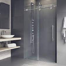 Compareclick to add item pulse showerspas tropicana white glass shower system to the compare list. Vigo Elan Adjustable Frameless Sliding Shower Door