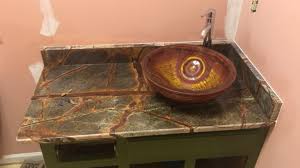 In our company's showroom you will find a variety of sinks for bathroom or kitchen ready for installation. Project Profile Rainforest Brown Marble Vanity In Newman Ga Fayetteville Granite Countertop Warehouse