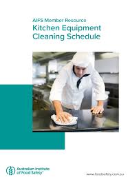 Commercial kitchen cleaning schedule template. Kitchen Equipment Cleaning Schedule