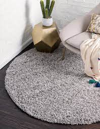 Beautiful round rugs to complete your space. Cloud Gray 6 X 6 Solid Shag Round Rug Esalerugs