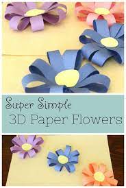 Simple 3d Paper Flowers How Wee Learn Spring Crafts Preschool Paper Flowers For Kids Spring Crafts For Kids