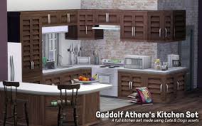 A full kitchen, including a grill, oven, fryer, sink and freezer. Sims Content That I Gone And Done Integrated Fridges Fridges Integrated Into Double Full Kitchen Set Kitchen Sets Small Kitchen Cabinets