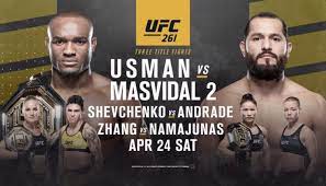 Masvidal 2 is an upcoming mixed martial arts event produced by the ultimate fighting championship that will take place on april 24. Kamaru Usman Vs Jorge Masvidal 2 Set For Ufc 261 Full Crowd Capacity Fight Sports