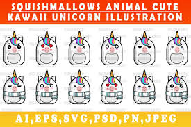 Print on a4 sheets and color with us the best squishmallows images. Cute Kawaii Unicorn Animal Squishmallows Unicorn Vector Art 1444668 Illustrations Design Bundles