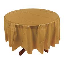 Gold Round Plastic Tablecloth In 2020 Gold Round Table Round Table Covers Table Cloth
