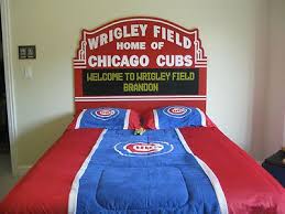 Chicago Cubs Bed Wrigley Field Marquee Headboard Full Size Head Board Queen Rare Cubs Room Chicago Cubs Crafts Wrigley Field Marquee