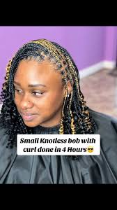 Bob Box Braids with Curls