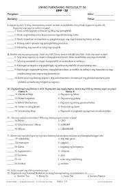K To 12 Grade 4 Unang Markahang Pagsusulit 12th Grade Grade