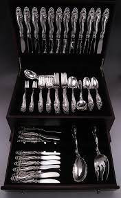 Only 1 available and it's in 1 person's cart. Complete 98pc Sterling Silver Gorham Decor Art Nouveau Style Flatware Set Flatware Set Sterling Silverware Silverware Set