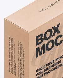 Download Kraft Box Mockup In Box Mockups On Yellow Images Object Mockups PSD Mockup Templates
