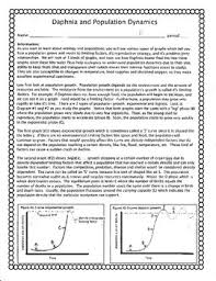 This Worksheet Uses The Water Flea Daphnia To Explain The Different Types Of Population Graphs Students Then Make Graphs Ap Biology Teaching Ecology Biology