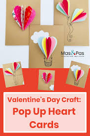Open up the card (the white cardstock) and place the heart assembly about 1/4″ to 1/2″ away from the fold. Pop Up Heart Cards Valentine Card Crafts Pop Up Valentine Cards Valentine S Cards For Kids