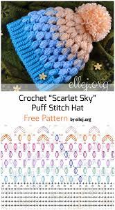 Crochet Scarlet Sky Baby Puff Stitch Hats Free Pattern Crochet Baby Hat Patterns Crochet Hats Free Pattern Easy Crochet Hat Patterns