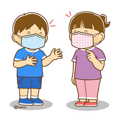 マスクをして楽しく会話をするこどもたちのイラスト ソフト 子供と動物のイラスト屋さん わたなべふみ イラスト ソフト 幼稚園のアクティビティ イラスト