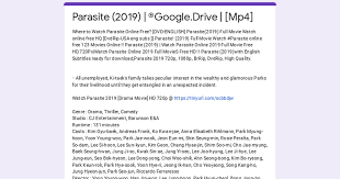 Alien pods come to earth and, naturally, start taking over human hosts. Parasite 2019 Google Drive Mp4