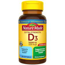 See what your fellow trainers are taking. Nature Made Extra Strength Vitamin D3 5000 Iu 125 Mcg 100 Softgels High Potency Vitamin D Helps Support Immune Health Strong Bones And Teeth Muscle Function Walmart Com Walmart Com