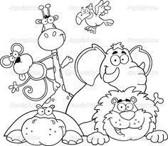 Outlined Jungle Animals Zootiere Ausmalbilder Ausmalbilder Kinder