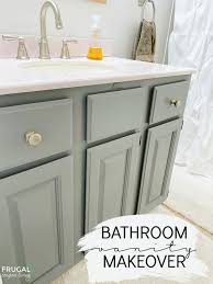 Diy Bathroom Vanity Makeover With Behr Grey Paint In 2020 Diy Bathroom Vanity Makeover Diy Bathroom Vanity Painted Vanity Bathroom